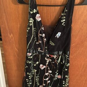 Embroidered tool over silky slip size 6